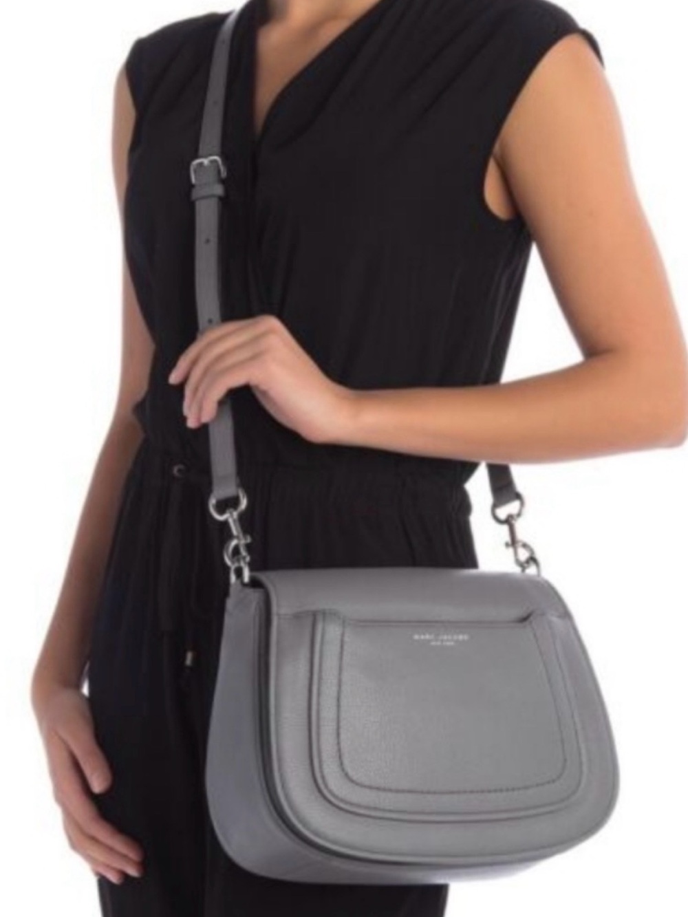MARC JACOBS Empire City Large Royal Blue Leather Messenger Crossbody Saddle Bag - Picture 15 of 15